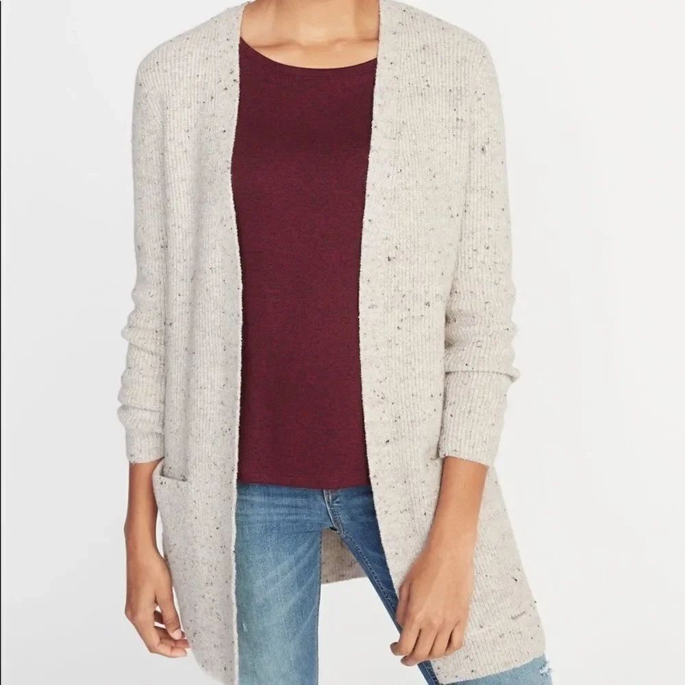 ✨ OLD NAVY Neutral Shaker Stitch Long Sleeve Open Cardigan Sweater✨